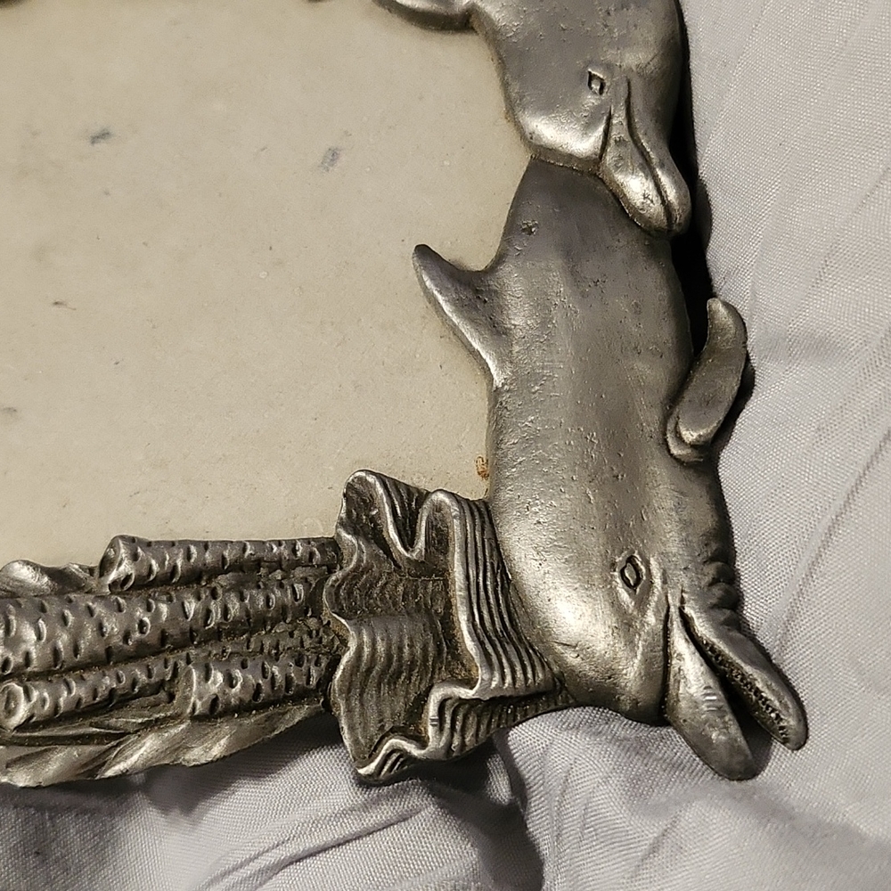 ---SOLD---Vintage Pewter Dolphin Frame - Picture 4 of 9